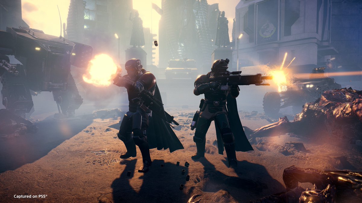Vyseroy's tweet photo. HELLDIVERSโข 2 x Warhammer 40,000 Legendary Warbond arrives August 12th | For Managed Democracy! ๐ซก๐ Time to brew a fresh cup of Liber-tea. #Helldivers2 #SuperEarth #PCGaming https://t.co/AdL3N26bkn