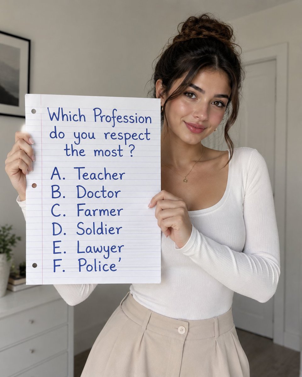 itxHailey_'s tweet photo. Which profession deserves the most respect? 
A, B, C, D, E or F? 👇 https://t.co/NLuDBNIgId