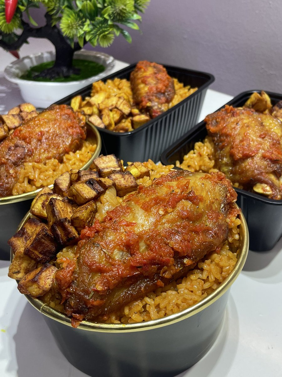Dukesdelightful's tweet photo. Our super sumptuous jollof rice plus peppered turkey
One plate will keep you asking for more
Try it and you’ll love it 😊 

Price: #6,000 per plate
Order from Duke’s Delightful Treat https://t.co/AnFbG5sxhL