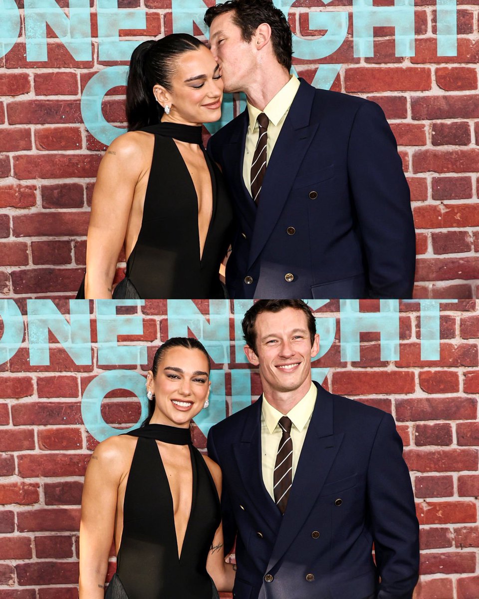 _filmcrave's tweet photo. Callum Turner and Dua Lipa at the ‘ONE NIGHT ONLY’ premiere in New York. 📷 https://t.co/s5GdL4litr