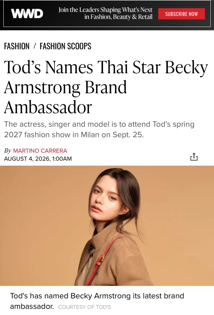 chcsabacs's tweet photo. CONGRATULATIONS WITH OUR NEW APPOINTED TODS BRAND AMBASSADOR!!!!❤️✨🛐 SHE MADE IT GUYS!!! WE ARE SO DAMN PROUD!!!!🙂‍↕️✨😭  

#TodsXBecky
#BeckyArmstrong‌ https://t.co/ag2YnqWGaU