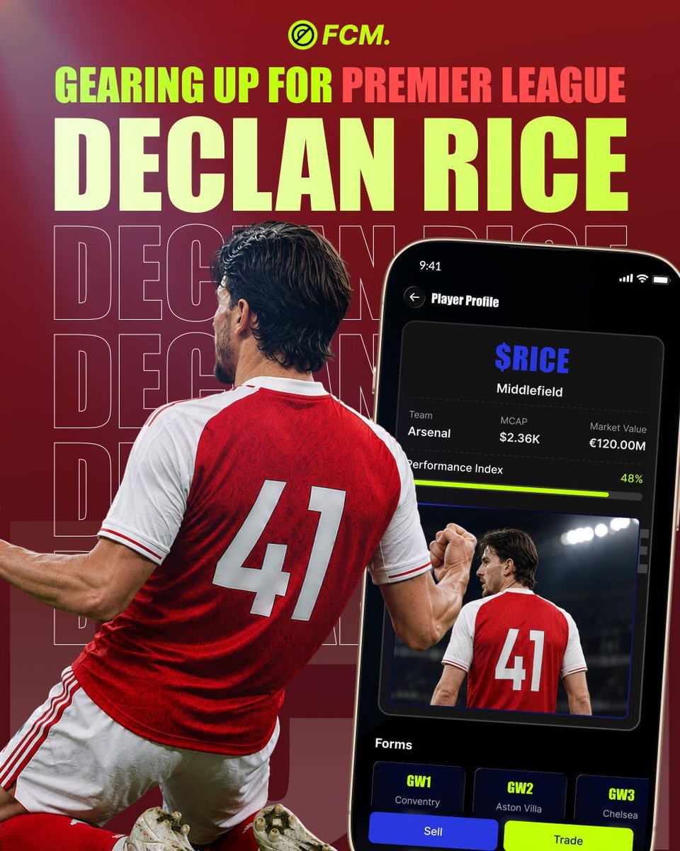 fcmdotfun's tweet photo. Declan Rice is now live on FCM!

Players from 3 Premier League clubs have now been updated on FCM. 

Explore the updates, and build your own team! https://t.co/WvvKfPyriN