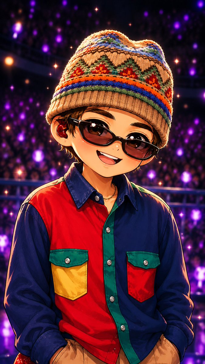 purpleocean_136's tweet photo. Taehyung's latest concert moments... reimagined in my Signature Chibi Style. 💜✨
Every tiny detail was created with love to capture his stage energy in a cute premium art style.
✨ Which chibi is your favorite? (1–4) 👇
💜 Follow  for more premium AI Chibi, Anime 
#tae #bts https://t.co/ZkJOBzlmBG