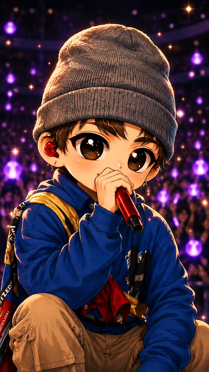 purpleocean_136's tweet photo. Taehyung's latest concert moments... reimagined in my Signature Chibi Style. 💜✨
Every tiny detail was created with love to capture his stage energy in a cute premium art style.
✨ Which chibi is your favorite? (1–4) 👇
💜 Follow  for more premium AI Chibi, Anime 
#tae #bts https://t.co/ZkJOBzlmBG