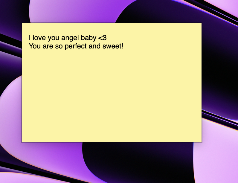 becccajane's tweet photo. my husband used my laptop a few weeks ago and left this note on it. I leave it open on my screen so every time I use my laptop, I see it and it makes me so happy <3 I love love hehe https://t.co/N1BUgWBdJz