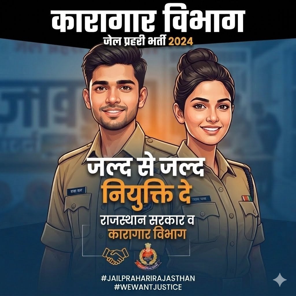 RameshpatelRp6's tweet photo. 1.5 साल का इंतजार, आखिर कब मिलेगी जॉइनिंग? राजस्थान जेल प्रहरी भर्ती के चयनित अभ्यर्थियों को जल्द से जल्द जॉइनिंग दी जाए! ​#Rajasthan_Jail_Prahari_Joining_Do
#Release_Jail_Prahari_Joining_Date
@bhajanlalbjp @RajCMO @DGPrisonsRaj https://t.co/LXhjRl5gk8