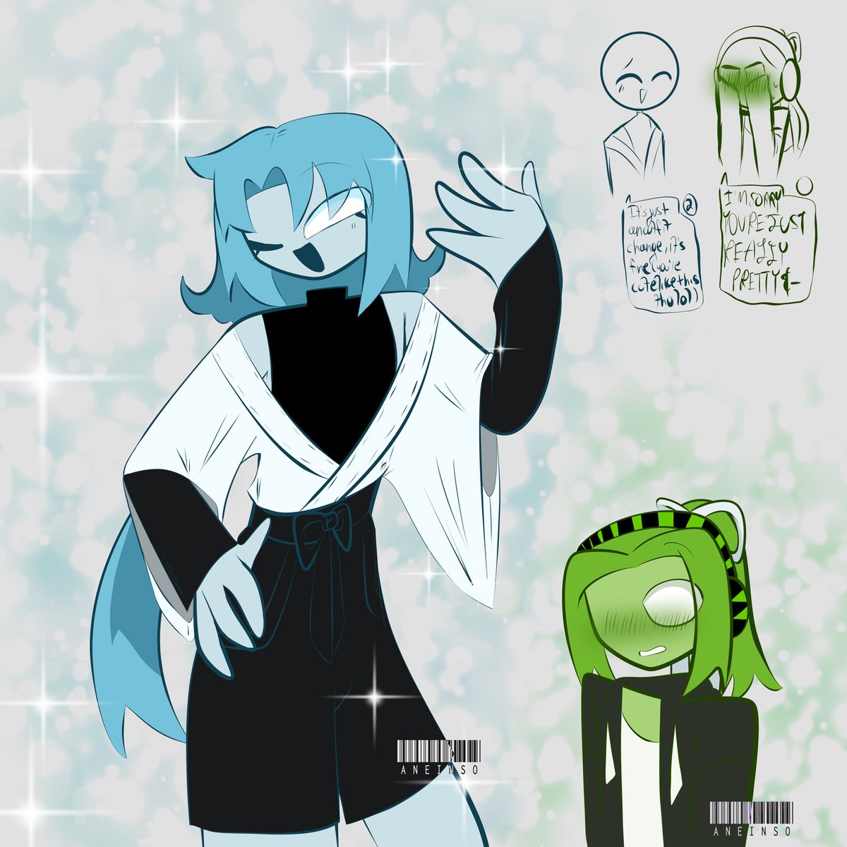 lindlocatee's tweet photo. First actual drawing with clip studio featuring earth duo…. Gulps https://t.co/y5IGpXFj1L
