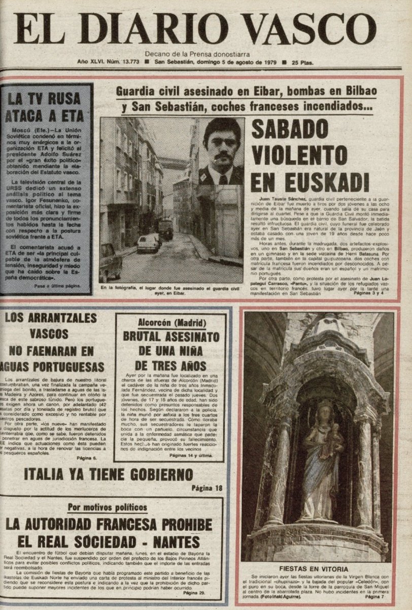 CarlosDeUrrecha's tweet photo. In Memoriam
GC D. Juan José Tauste Sánchez,
Caído por Dios y por España,
¡¡Presente!!
D.E.P
La Muerte no es el Final
Siempre en Nuestra Memoria
¡¡Viva España!!
¡¡Arriba España!!

4/08/1979 ETA asesinaba acribillado a balazos en Éibar
https://t.co/CGTXDwlB1G https://t.co/uiIaoZ7GVv