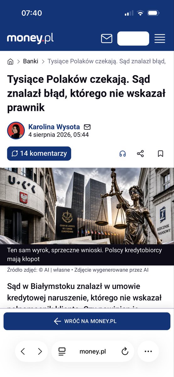 Monika_cmatoga's tweet photo. Rolą sądu jest nie tylko rozstrzyganie sporu, ale również skuteczna ochrona konsumenta przed nieuczciwymi praktykami. Taka postawa Sądu wzmacniają ochronę konsumentów i przypominają, że banki również muszą działać w granicach prawa. https://t.co/Eq6kAyeHYl