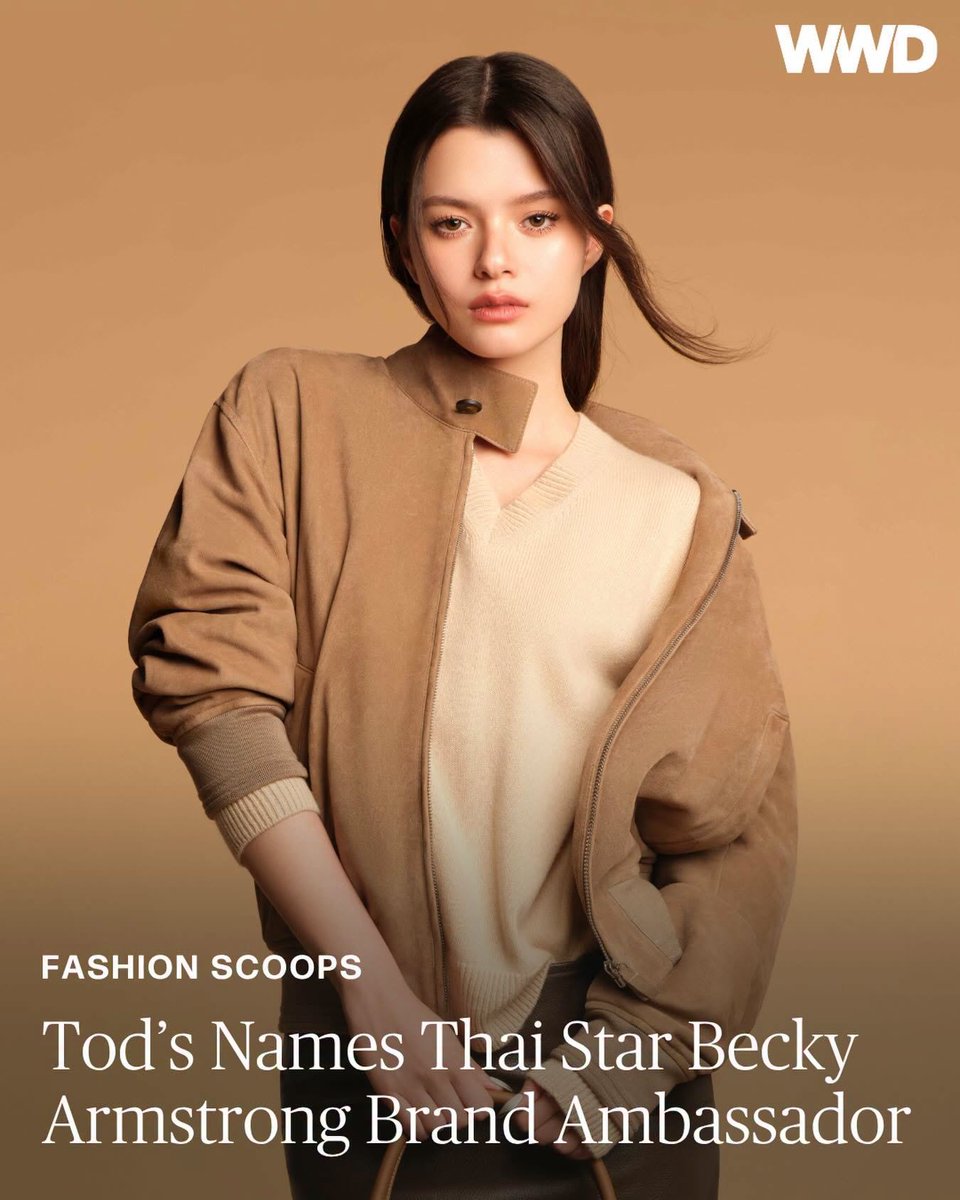 beckyvnangels's tweet photo. Tod’s đã chính thức bổ nhiệm ngôi sao mang hai dòng máu Thái - Anh Rebecca Patricia Armstrong, thường được biết đến với tên gọi Becky, làm Đại sứ thương hiệu mới tại khu vực Đông Nam Á.  

Nữ diễn viên, ca sĩ kiêm người mẫu sẽ có lần xuất hiện đầu tiên với vai trò mới tại show diễn thời trang Xuân 2027 sắp tới của Tod’s, dự kiến diễn ra vào ngày 25 tháng 9 trong khuôn khổ Tuần lễ Thời trang Milan.

Congratulations to our Tod's Brand Ambassador, Becky Armstrong 👏

#beckysangels