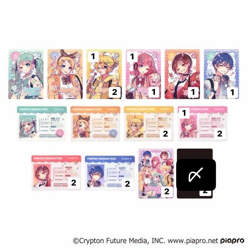 rin___miku's tweet photo. 【交換・買取】初音ミク 百均 ワッツ キャンドゥ クリアカード

譲）画像記載数分 or 定価＋送料
右下：所持数   左上：後日受け取り分

求）2枚目ノーマルアップミク>>リン

レンKAITOはミクとの交換のみ
買取は学生証とまとめて◎

郵送またはマジミラ幕張手渡し
お声掛けお待ちしております🙇‍♀️ https://t.co/pGnC6ZRd6L