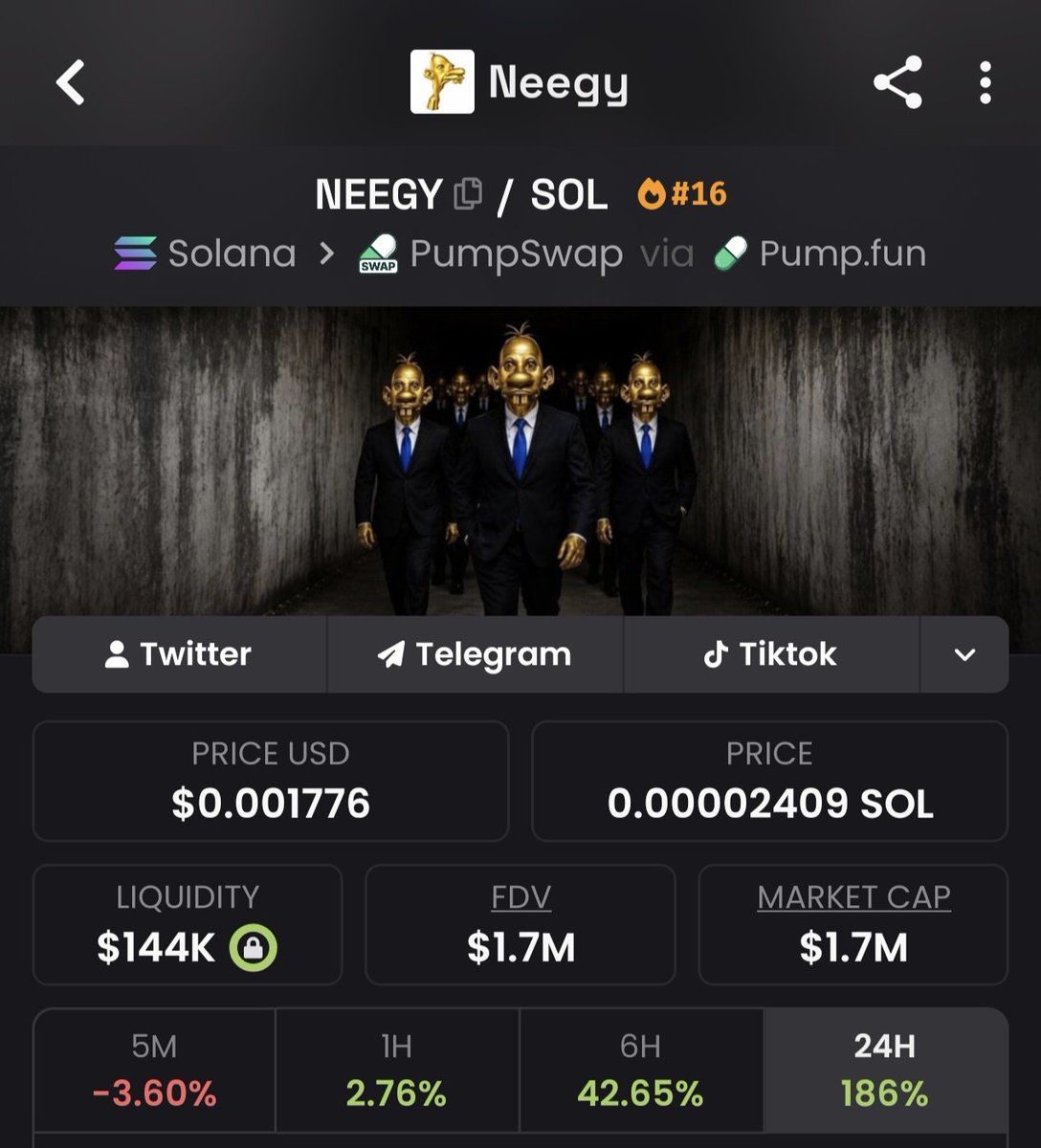 TidurAxie's tweet photo. $NEEGY MC : $1.7M

Ca : 6oGuFDbEeaSzTcvrmmd2MqfNYwHKXFoN7regcR22pump

Support : @PumpfunEco https://t.co/4ptLmcQcss