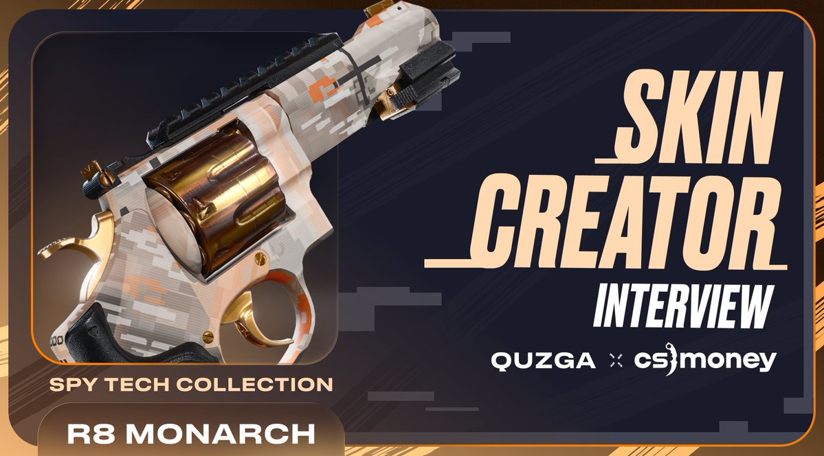 csmoneytrade's tweet photo. Valve changed R8 Revolver Monarch when they added it to Spy Tech Collection… but why?

Well, we asked the skin’s cretor himself! @Quzga_ talks about it, and also tells about:
• tips for new Workshop creators
• dev's feedback
• prototype keys as a reward

Check our interview in replies!