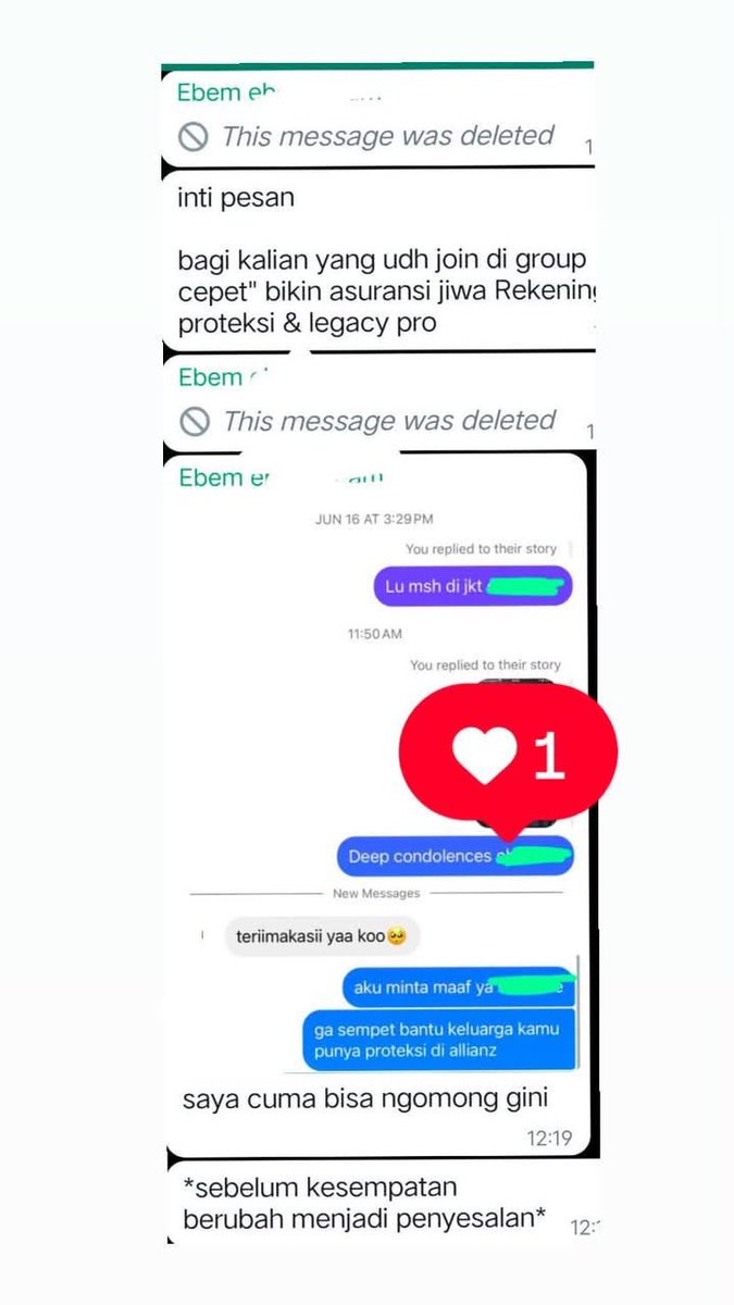 shittpostt7's tweet photo. akhirnya ada yg up ttg ebem jga 
ayah saya ketika meninggal dijadikan bahan promosi untuk asuransinya 
awalnya saya sm jga diajakin nongkrong dahulu 
ternyata setelah nongkrong saya ditawarin kerjaan dengan memberikan ktp dan membayar sekitar 200an disaat itu saya sudah menolak tpi disaat itu dia lgsg menunjuk duit dan ktp yg ada di tas saya 
saya pikir yaudah iyain aja setelah itu lgsg hilang.

cc: vaneshawjyyy