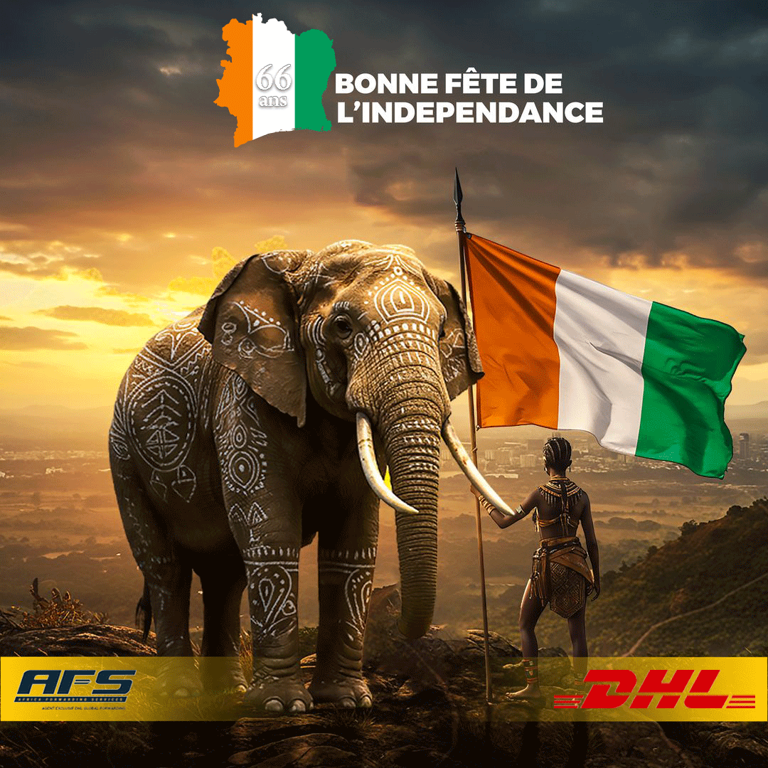 dhlafscisn's tweet photo. Bonne fête de l’indépendance à toute la Côte d’Ivoire
Ensemble, continuons de bâtir un avenir fort, uni et prospère.
#IndependanceCI #7Aout #CoteDIvoire #FierteIvoirienne #FeteNationaleCI #Logistique #Transport #SupplyChain #AfricaForwardingServices #AfsCI https://t.co/zyL1SJepxI
