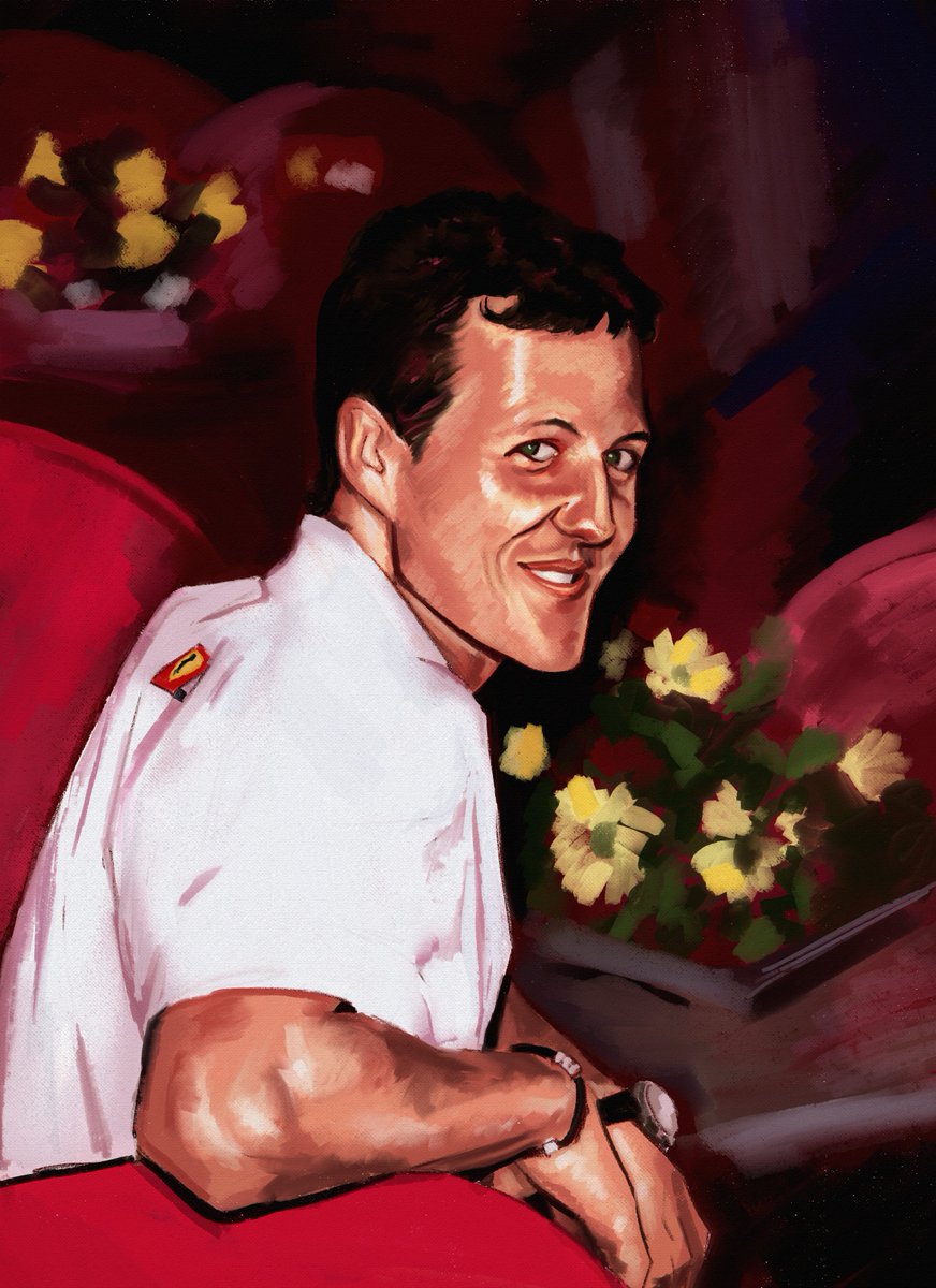 yoyeyix's tweet photo. just when you think it can't get worse and then it suddenly does 

so here's my baby #michaelschumacher ❣️ #f1fanart https://t.co/pJPjACUoSi