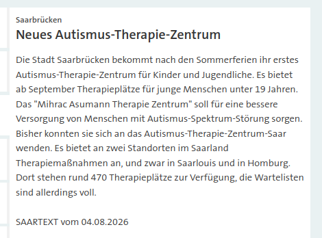 UK136S's tweet photo. Die Stadt #Saarbrücken bekommt nach den Sommerferien ihr erstes Autismus-Therapie-Zentrum für Kinder und Jugendliche | #AutismusTherapie #Saar https://t.co/DCiaZzizGn