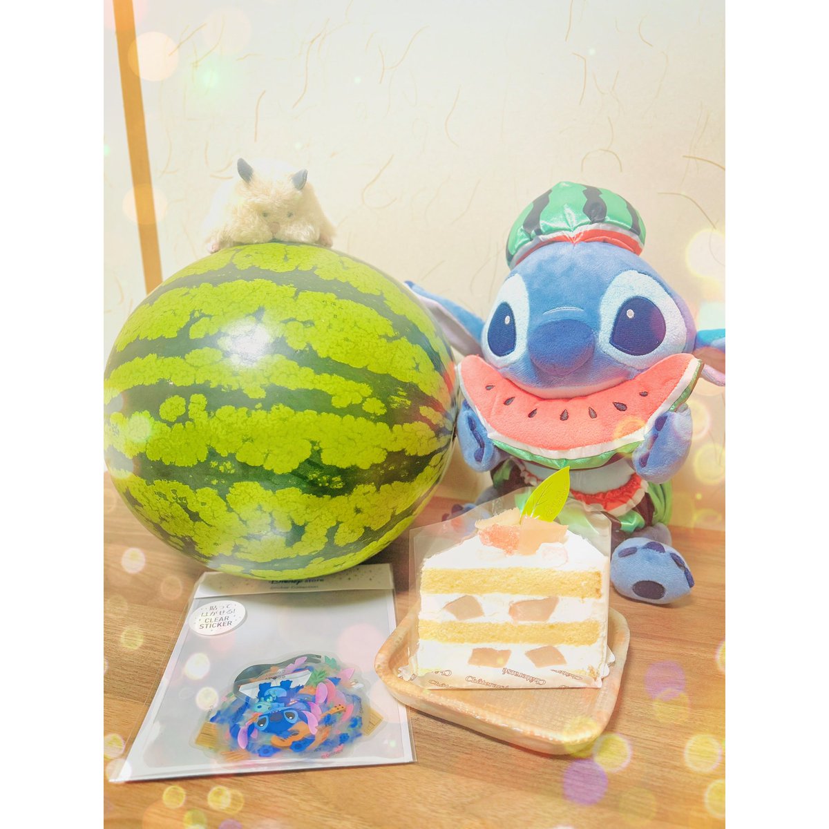 あ、ちなみに西瓜1玉と西瓜スティッチと西瓜シールは親友からの誕プレ