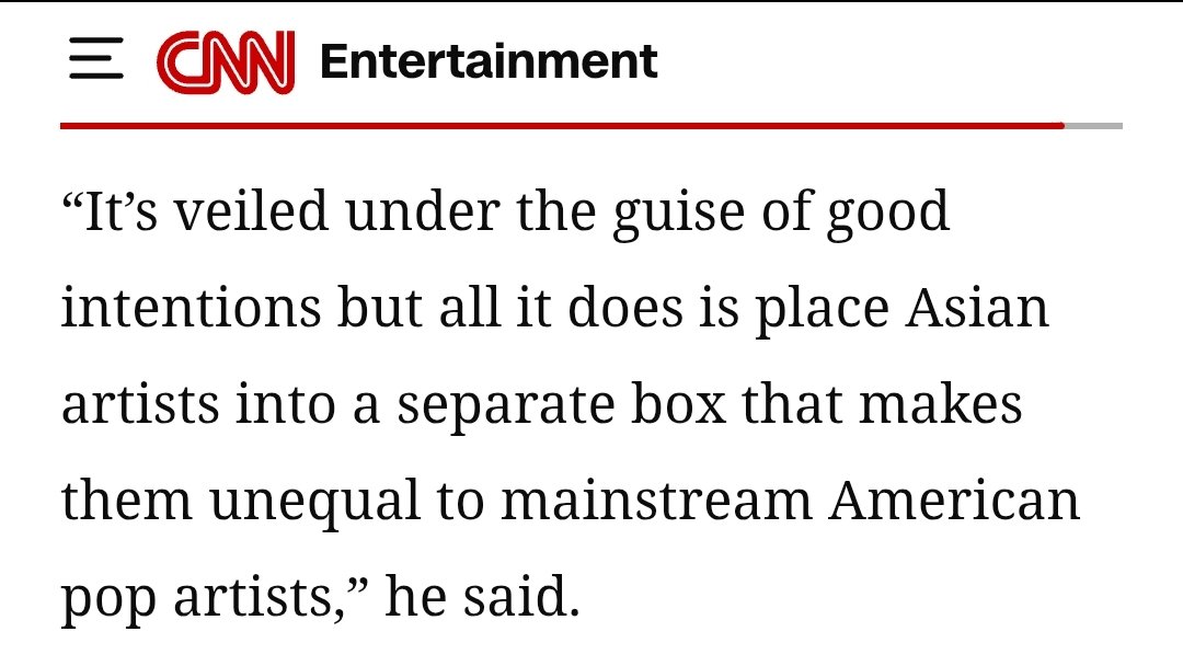 Yoon_kookie97's tweet photo. [CNN] Matthew Pellegrino, a music teacher at NYU Steinhardt &amp; a K-pop expert told CNN that the Asian music category is unnecessary

- “It’s veiled under the guise of good intentions but all it does is place Asian artists into a separate box that makes them unequal to mainstream++ https://t.co/e4dGYngfSD