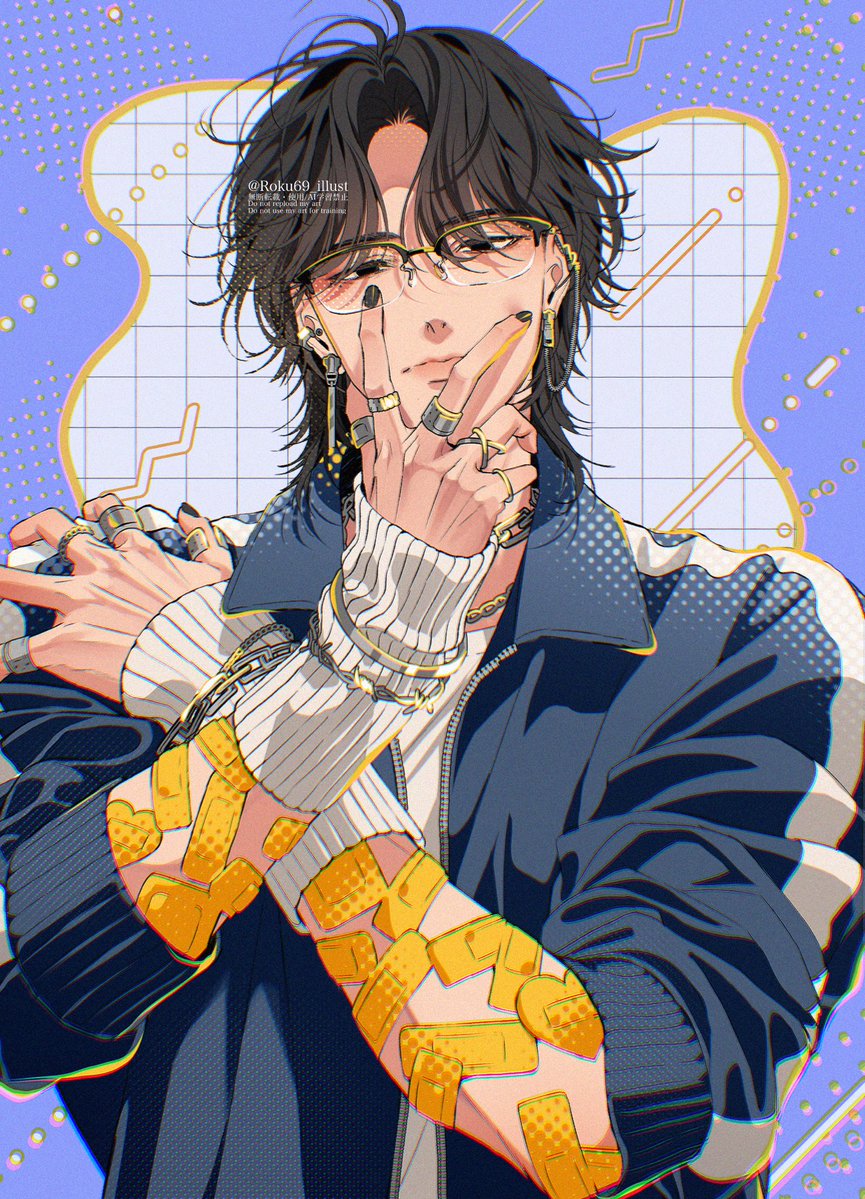 Roku69_illust's tweet photo. 💜💛🤍 https://t.co/XyECgKnS30