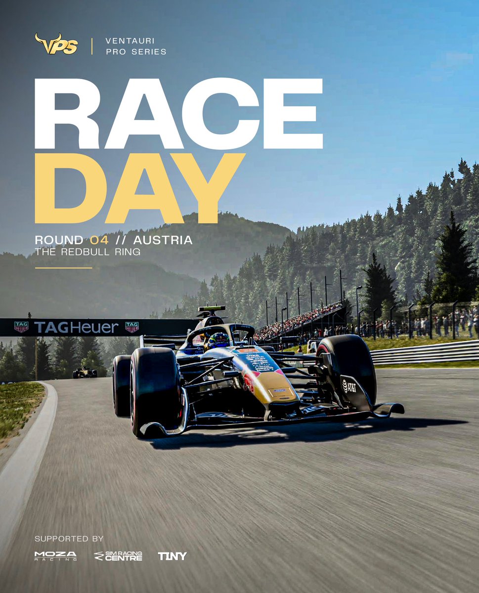 VentauriVNT's tweet photo. 🏁 | RACE DAY - Round 4

Back out on track tonight at the Red Bull Ring as championship leader @Jjoriss7 looks to defend the top spot in the standings 📊

With the championship battle heating up, tonight also marks the final race before our first scheduled break week in the Pro Series.

⏰ | 19:00PM UK
🎙️ | @TeeDubb06
🎙️ | @izamusing 

🎥 | https://t.co/QJCUPtB8a8

#VPS | #F1Esports 💛