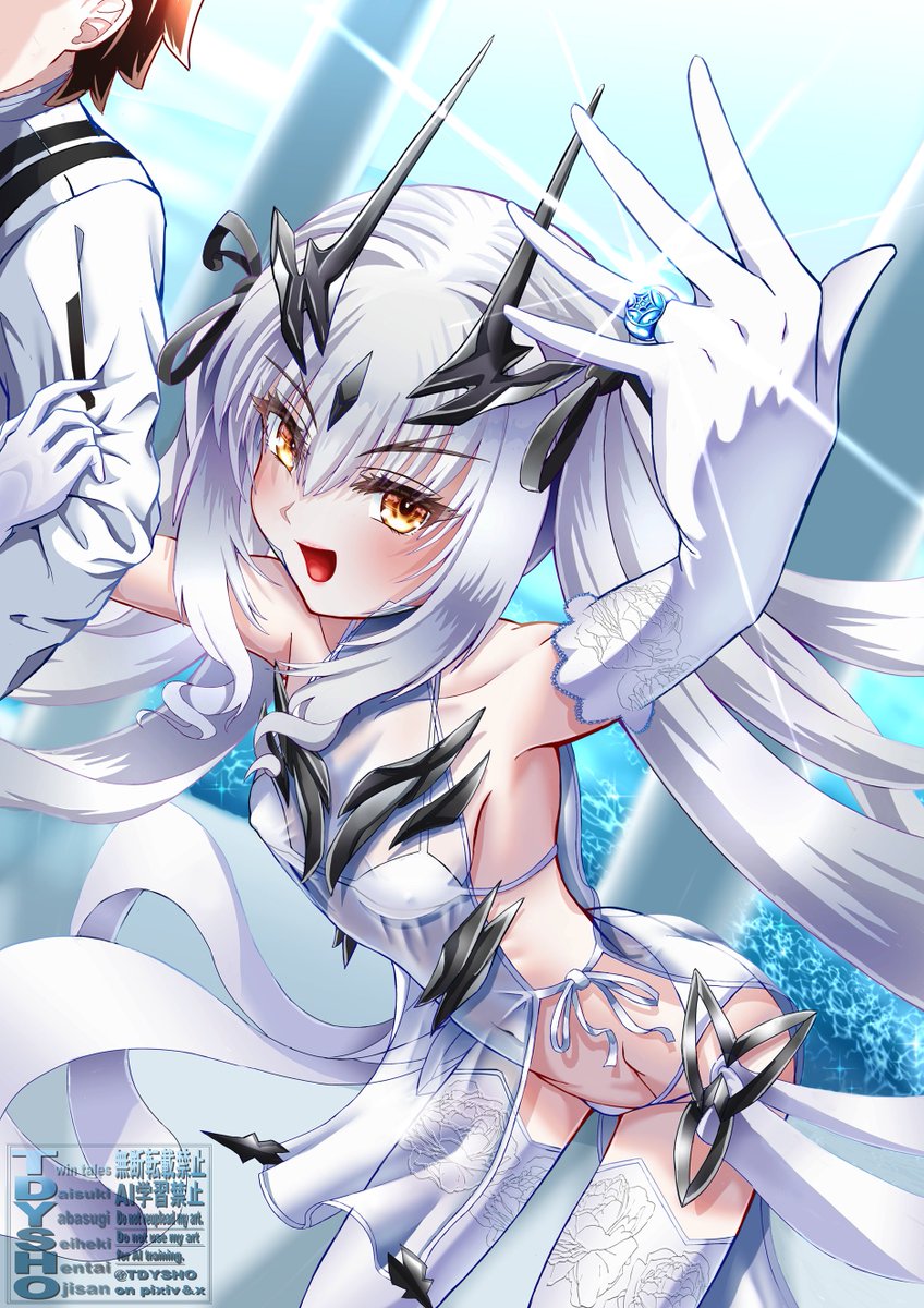 TDYSHO's tweet photo. 水着メリュジーヌ（ウェディングver.）
「この勝負、やっぱり私の勝ち…だねっ♡♪」
#FGO https://t.co/t3tNj4LK1U