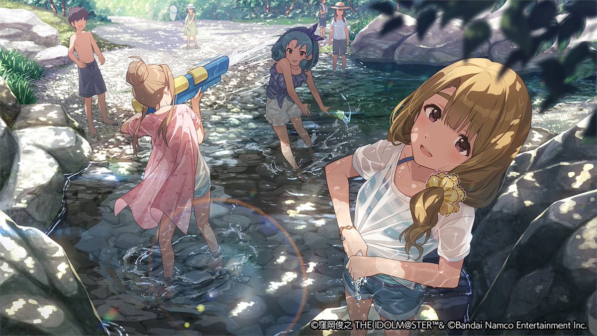 imasml_theater's tweet photo. あっついです～～～～～​
でも、川遊びは楽しいですな～​​

#ミリシタ https://t.co/COObb6jetr