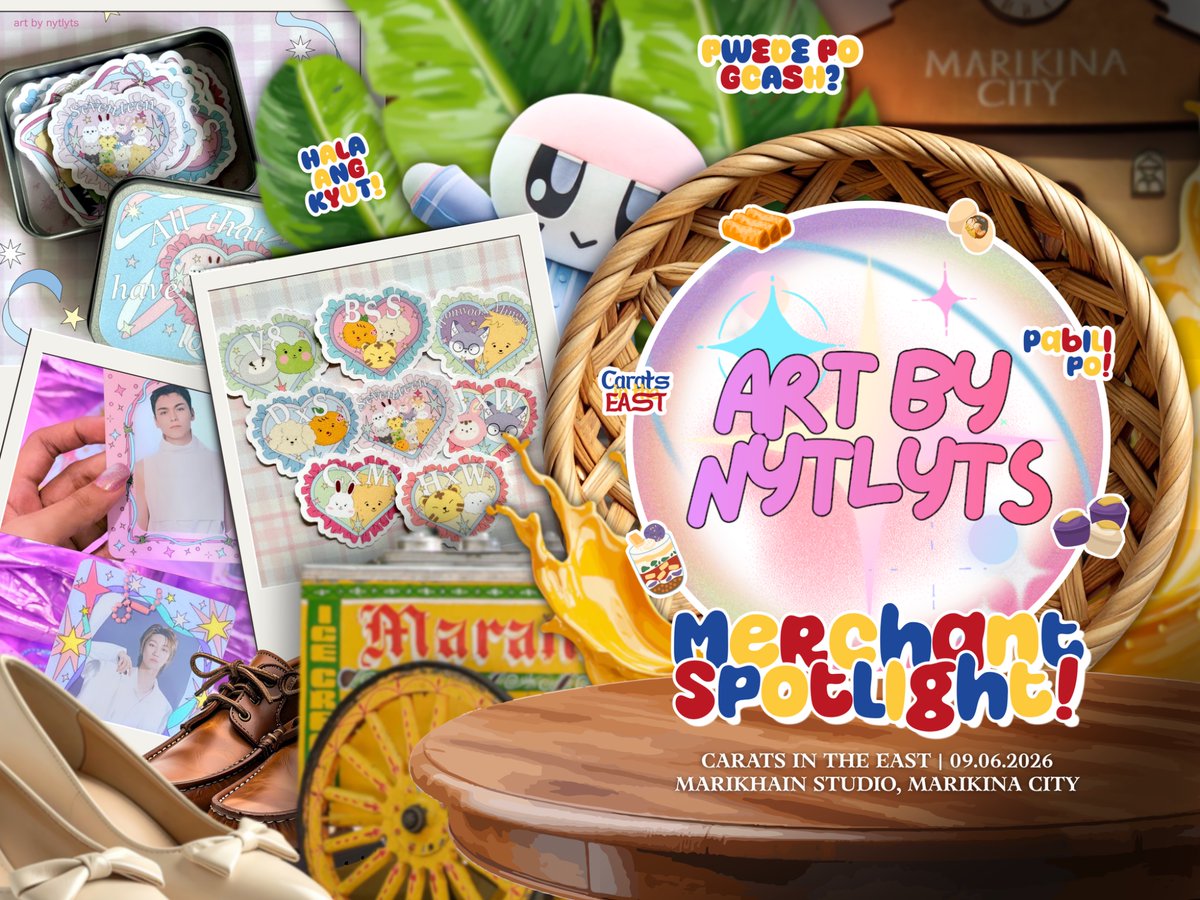 caratsintheeast's tweet photo. Carats in the East Merchant Spotlight: @j__igyu @12thstarprints @annecakeyyy @artbynytlyts 

Narito ba ang hanap mo? Kaya tara na sa silangan! 🌟

Magrehistro rito: https://t.co/TP90q2zDh0 https://t.co/mkLGuriSBl