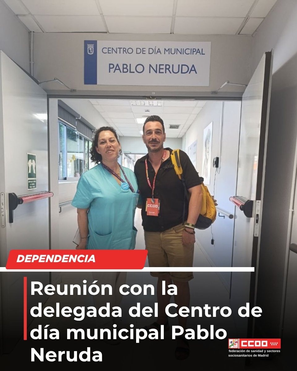CCOOSanidadMad's tweet photo. 🤝 En CCOO seguimos trabajando para defender los derechos de las personas trabajadoras del sector de la dependencia. 

Por ello, hemos tenido una reunión de coordinación con la delegada del Centro de día municipal Pablo Neruda, gestionado por Clece.

✊ Escuchar, coordinar y actuar. Ese es el compromiso de CCOO.

#CCOO #Dependencia #AcciónSindical @sanitarioccoo @zupo21