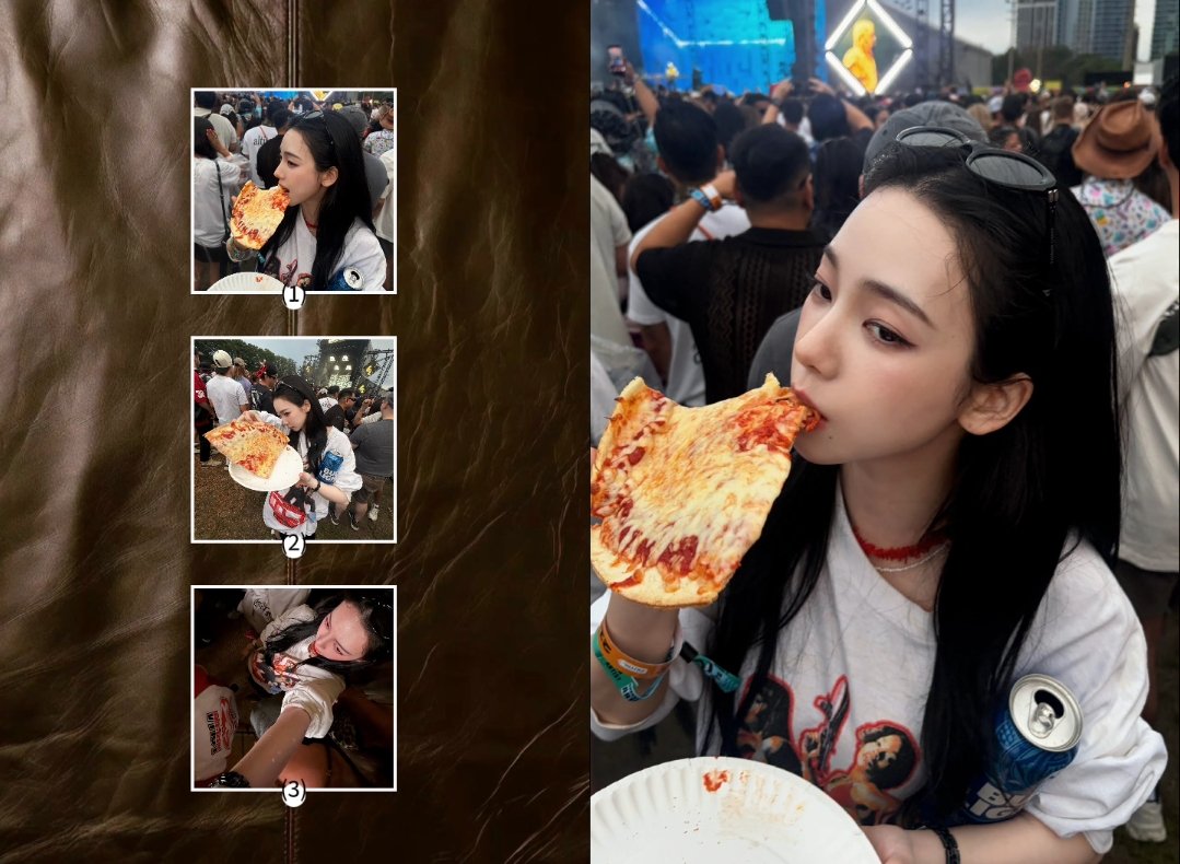 yockarinaa's tweet photo. A slice of pizza, a sea of music, and effortless beauty. https://t.co/ORjdTPzgsd
