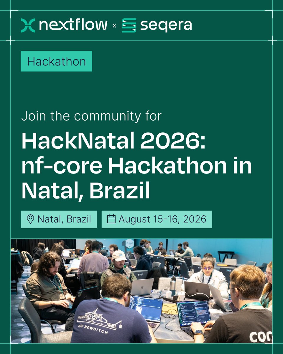 nextflowio's tweet photo. 🇧🇷 Less than 2 weeks to go until the @nf_core Hackathon in Brazil! Join the local Nextflow community  to collaborate, connect, and learn from fellow developers. 🔍Learn more: https://t.co/dguVXLaQmD https://t.co/Dnzy1JUDyJ