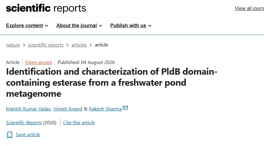 IGIBSocial's tweet photo. 📢📢📢New Publication Alert!
Using a functional metagenomic approach, new study identifies members of the largely unexplored PldB-domain esterase family and expands the current understanding of their functional diversity.

@Rakesh_IGIB @SouvikM29933298 @IGIBSocial @CSIR_IND @SciReports