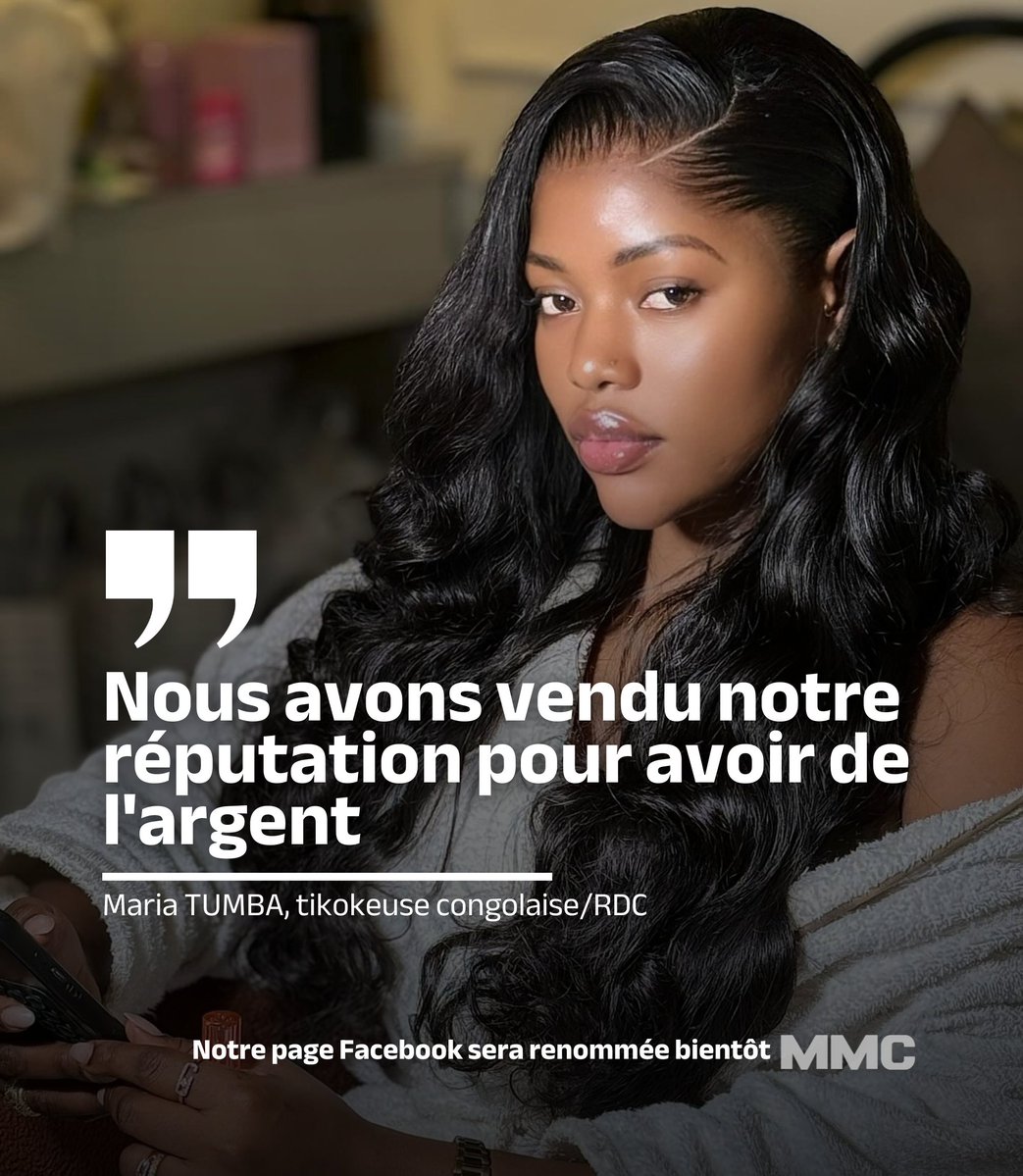 MMCrdc243's tweet photo. 💬 : "La réputation est faite pour les pauvres. Nous, nous avons vendu notre réputation pour avoir de l'argent et atteindre une certaine stabilité dans la vie. C'est vous qui tenez à préserver votre bonne réputation. Nous, nous n'en avons plus besoin", Maria TUMBA tikokeuse.
#MMC https://t.co/ZgNoXTZgoq