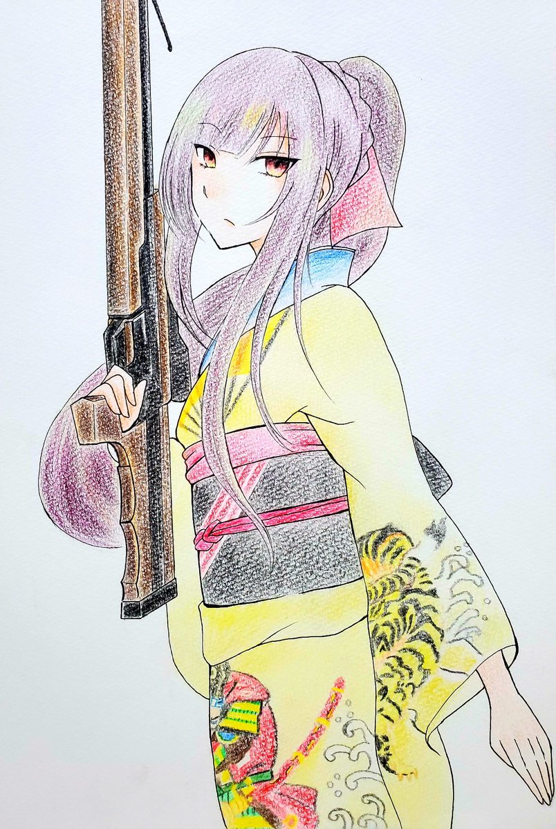 24_himehime's tweet photo. 【再掲】浴衣の日らしいのでAK-12×WA2000 https://t.co/ox8AEnszkV