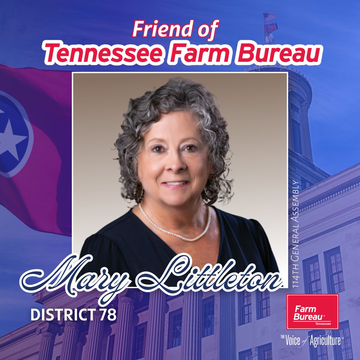 TNFarmBureau's tweet photo. Congratulations to @78RepLittleton on being named an inaugural Friend of Farm Bureau Award recipient! Thank you for your commitment to Tennessee agriculture and the farmers who feed, fuel and clothe our state.
Read more ➡️ https://t.co/S48QzvodbZ
#TNFarmBureau | #FriendofTNFB https://t.co/2ErA8neZ5Y