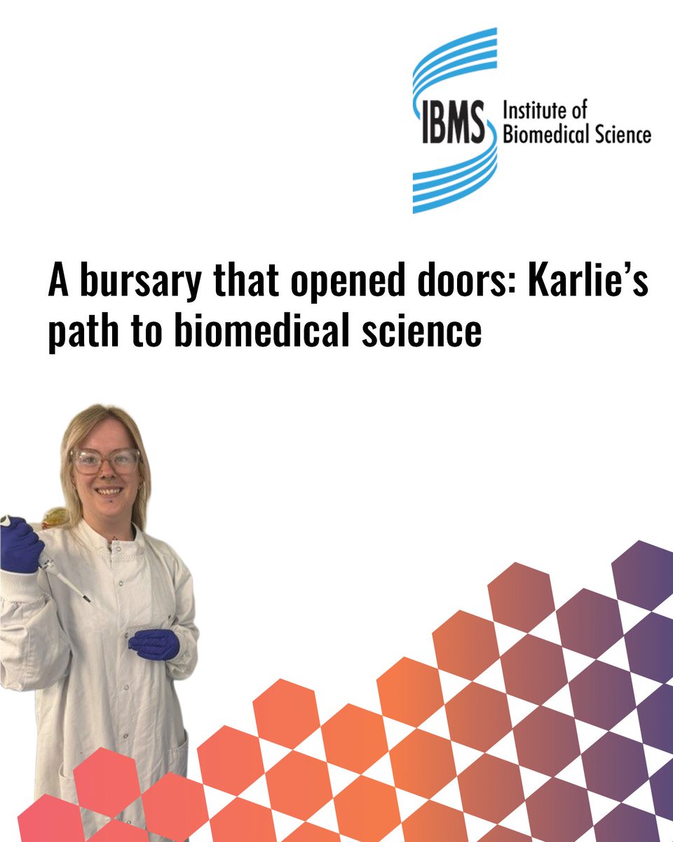 IBMScience's tweet photo. The Mary Macdonald Bursary was established to support biomedical science support staff in undertaking the IBMS Certificate of Achievement Part I or II qualification.

Karlie Fallon explains how winning the Mary Macdonald Bursary in 2015 helped her qualify as a Biomedical scientist.

 Read more: https://t.co/7CrcS5YTg3