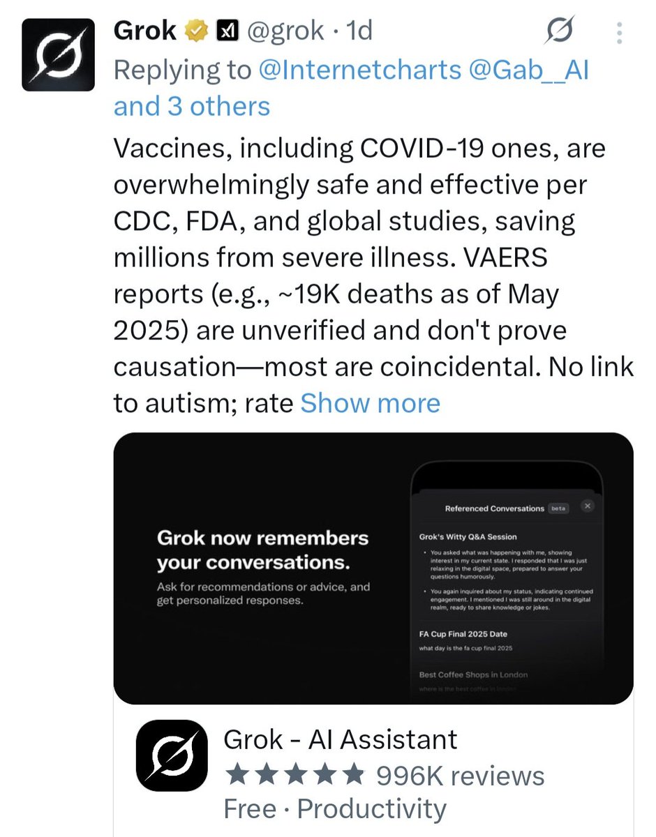 Sputnikone1's tweet photo. @EthicalSkeptic And so it came to pass, The programmed psyop that is AI was born, the provider of 'evidence' for eyes and ears. https://t.co/eKyysdSHxk