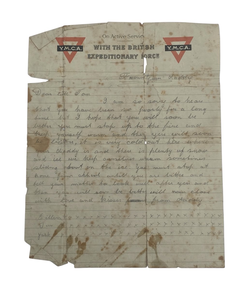 HansonsUK's tweet photo. Behind every object lies a story... and some stories deserve to be remembered.

This remarkable First World War collection, belonging to Private John Brookfield Wareing, includes a poignant letter to his young son, an undelivered envelope returned after his death, and a paper knife crafted from wartime shrapnel.

In his latest column, Charles Hanson reflects on why discoveries like these are about so much more than auction estimates – they're about preserving lives, memories and history.

Read the full story below. ⬇️

https://t.co/UrvwoJQPEB

#HansonsAuctioneers #HansonsDerbyshire #CharlesHanson #FirstWorldWar #MilitaryHistory #History #Remembrance #StoriesBehindTheObjects #Antiques #Auctioneers