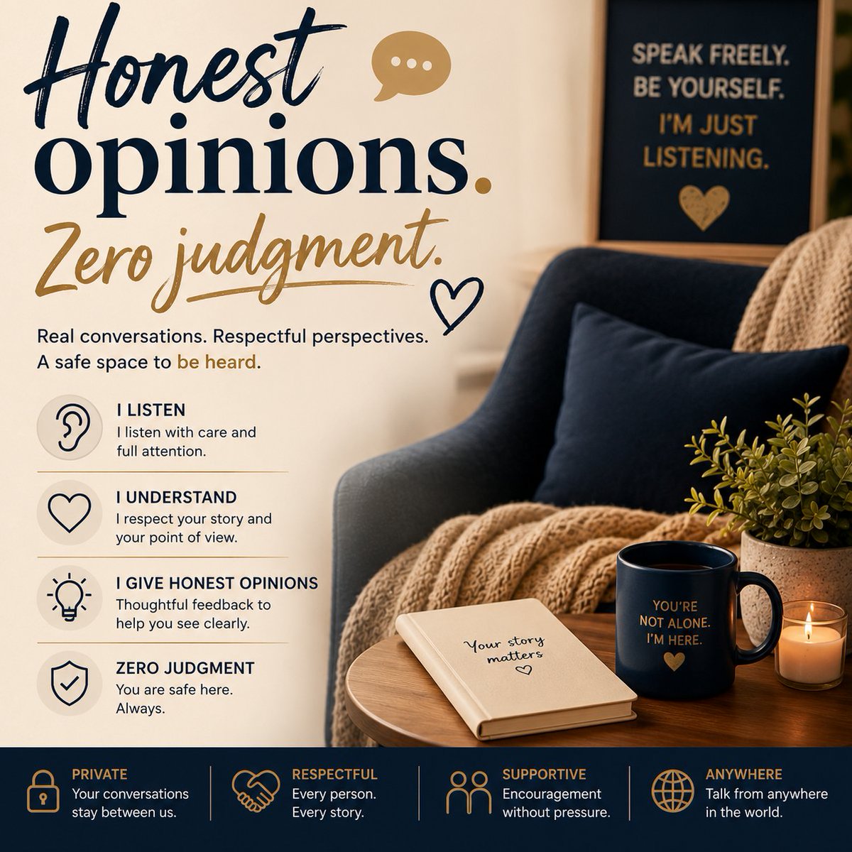 CornerstoneBsUg's tweet photo. When did we become so uncomfortable with simply listening? #OneConversationAway https://t.co/o388QBhWzH