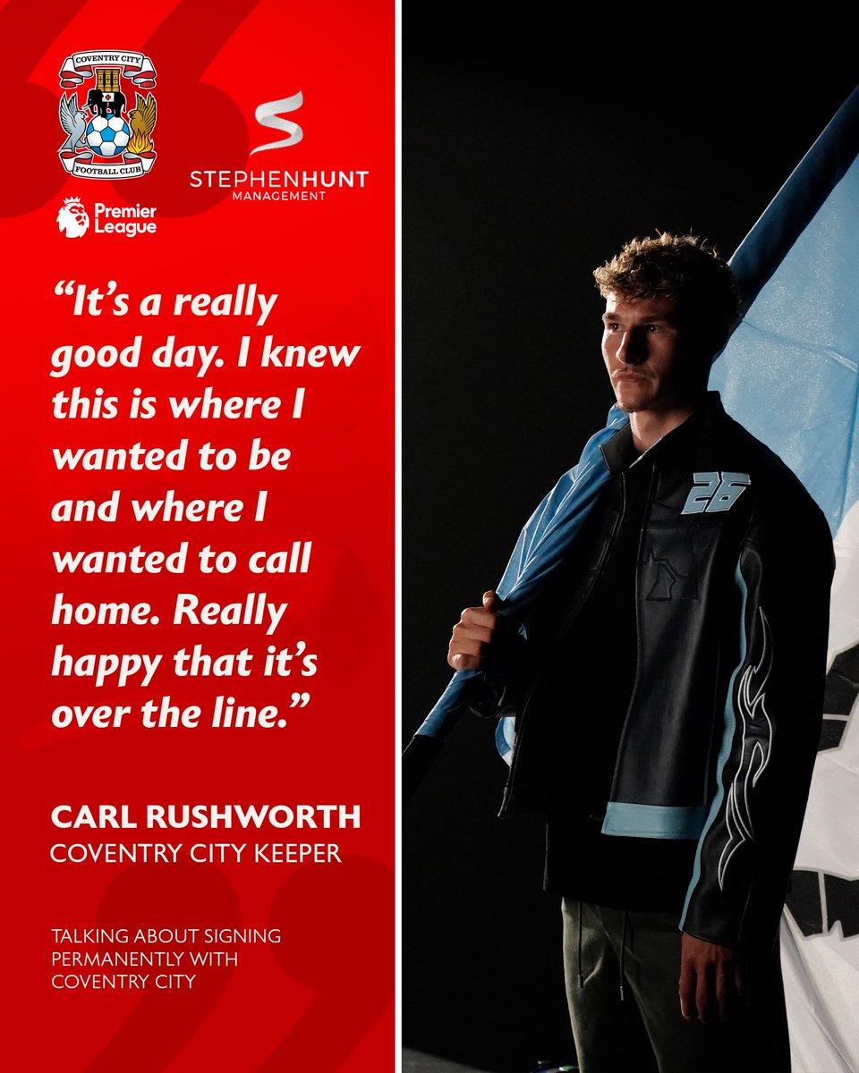 TeamSHM_'s tweet photo. ✍️ Carl Rushworth >>> @Coventry_City ✅ 

Huge congratulations to @Carl_Rushworth2, who rejoins Premier League side Coventry City on a permanent deal 🙌

Time to make some more history 💪

#PUSB #CR19 #TeamSHM https://t.co/AmZwhFUHUQ