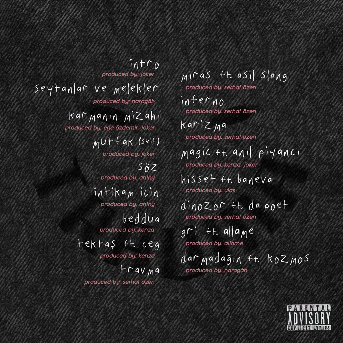rapertuarcom's tweet photo. JOKER

TRAVMA (YENİ ALBÜM)

YAKINDA

RESMİ KAPAK VE TRACKLIST 🚨

Düetler:
👤 Ceg, Asil Slang, Anıl Piyancı, Baneva, Da Poet, Allame, Kozmos

Prodüktörler:
🎹 Joker, Naragâh, Ege Özdemir, Anthy, Kenza, Serhat Özen, ulas, Allame https://t.co/qUjU8T4Fz9