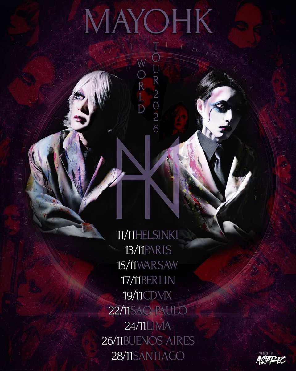 OrientExtremeFR's tweet photo. MAYOHK, le duo formé par Közi (Malice Mizer...) et Hora (Schwarz Stein), en concert à Paris le 13 novembre pendant son WORLD TOUR 2026.
@MAYOHK_official #MAYOHK #Kozi #SchwarzStein #Jmusic @Kzi_official https://t.co/62EyNdpXqt
