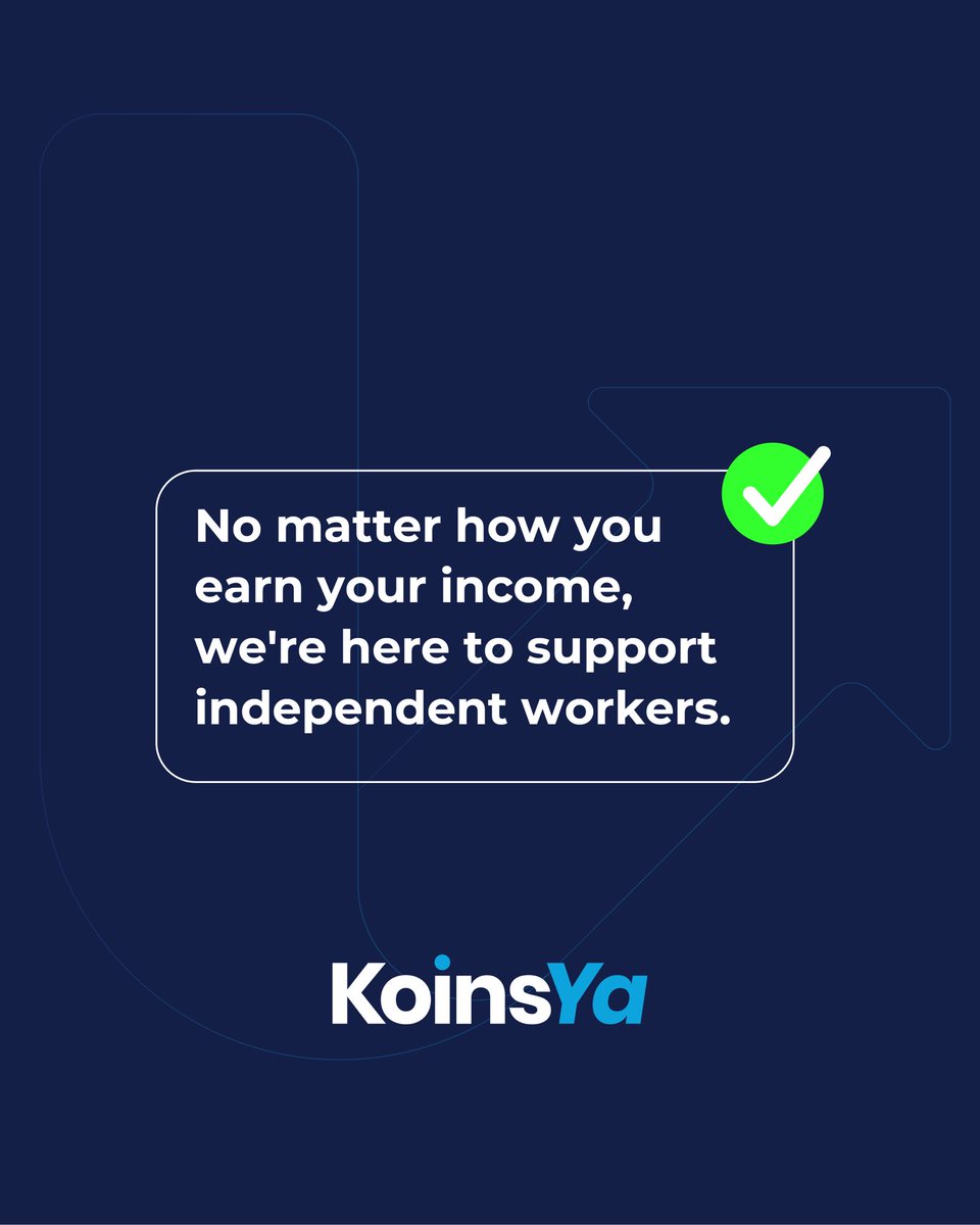 KoinsYa's tweet photo. Behind every gig is a person working toward something.
Maybe you're saving for your next goal. Maybe you're supporting your family. Maybe you're building something of your own. Or maybe you're simply doing what it takes to move forward. https://t.co/MLcEZjwBAL
