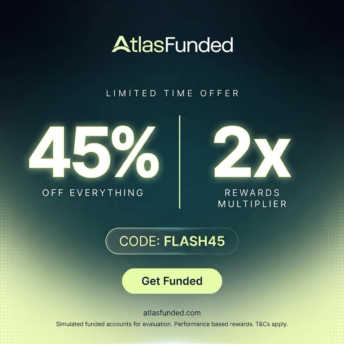 _pxttss's tweet photo. 🚨 FLASH PAYOUT PROMO 🚨

💸 45% OFF ALL Challenge Accounts
⚡ 2× Payout Multiplier
Use code: FLASH45

⏳ Limited-time offer. Don't miss out.

🔗 Get funded today: https://t.co/b0JJhnHTky https://t.co/yYGOapLbFD