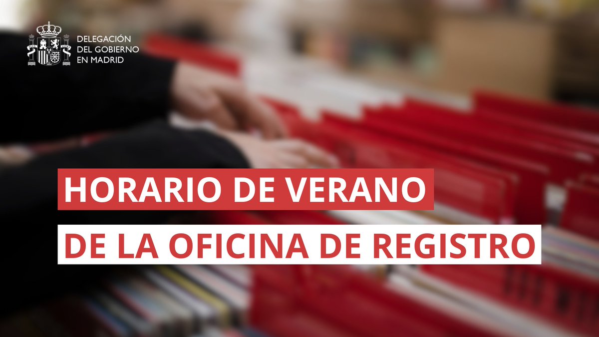 DGobiernoMadrid's tweet photo. 👥¿Necesitas hacer alguna gestión presencialmente en la Oficina de Información y Registro de la Delegación del Gobierno en Madrid?
⌚️Te recordamos que entre el 16 de junio y el 15 de septiembre, está vigente el horario de verano: de 08:00h a 15:00h. https://t.co/mCjRY9wYSE