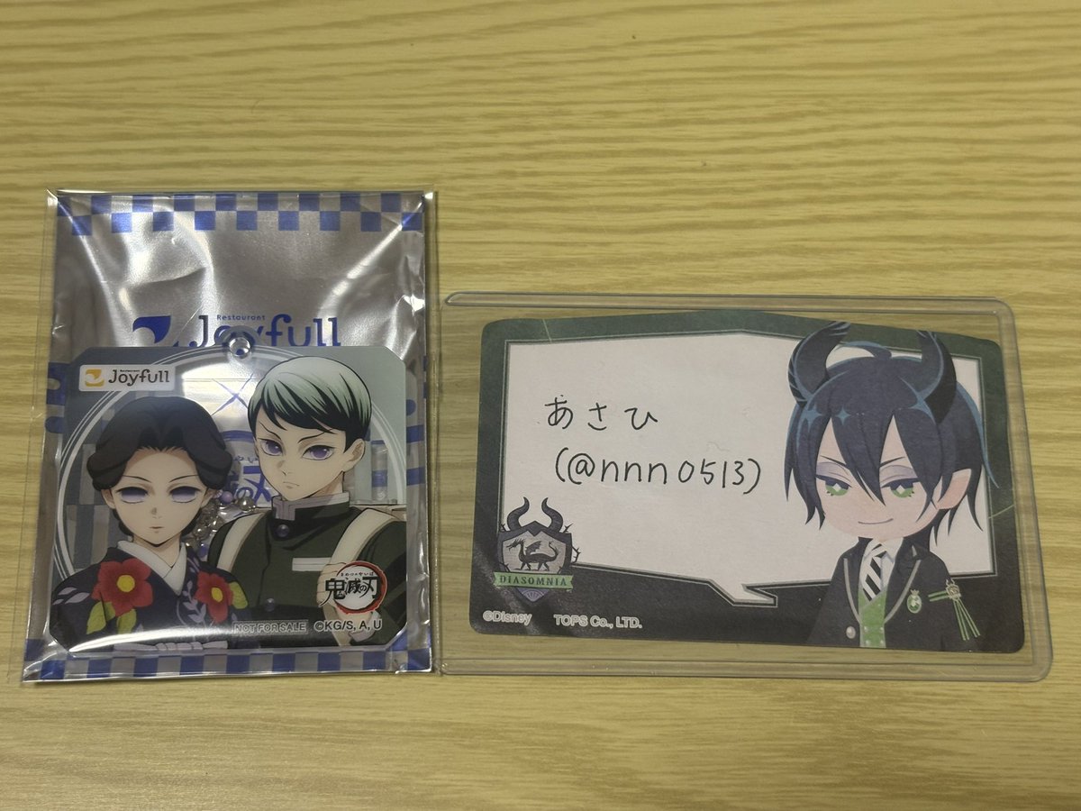 nnn0513's tweet photo. 【交換】鬼滅の刃 ジョイフル オリジナルアクリルキーホルダー アクキー
　
譲)珠世＆愈史郎
求)伊黒小芭内>甘露寺蜜璃

郵送希望です。
検索よりお気軽にお声かけ下さい。 https://t.co/egU1AJ8pld