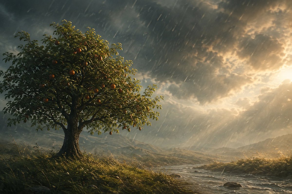 DorioEn51344's tweet photo. What grows
a fruit

is never
the tree alone,

but the rain,
the wind,

and the quiet
patience of time.

#vss365 #fruit #haiku https://t.co/83zjI3qEDR