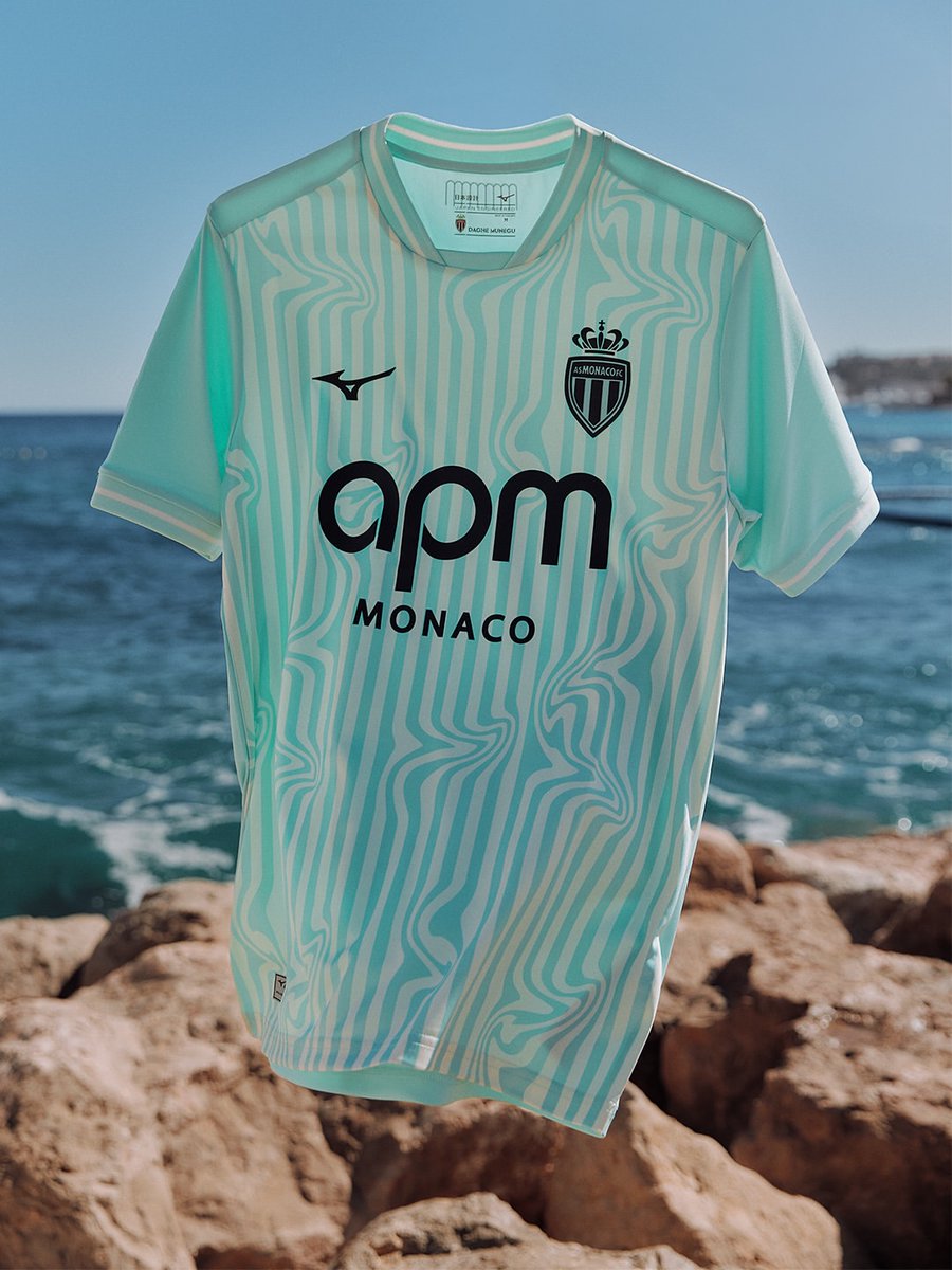 brfootball's tweet photo. Monaco drop their new third kit, inspired by Monegasque living 🌊🇲🇨 https://t.co/Cf3EeaCC7Z