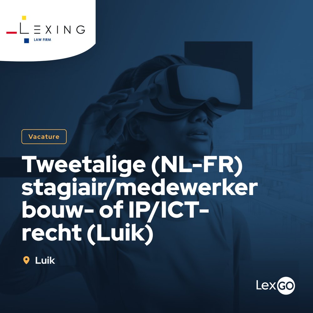 LexGobe's tweet photo. Stagiair/medewerker bouw- of IP/ICT-recht · Lexing zoekt een tweetalige (NL-FR) advocaat voor de teams Structure of Creactivity, met focus op bouwrecht, overheidsopdrachten, IE-, ICT- en mediarecht. #BeJobs #LegalJobs https://t.co/uy6htyqakU
