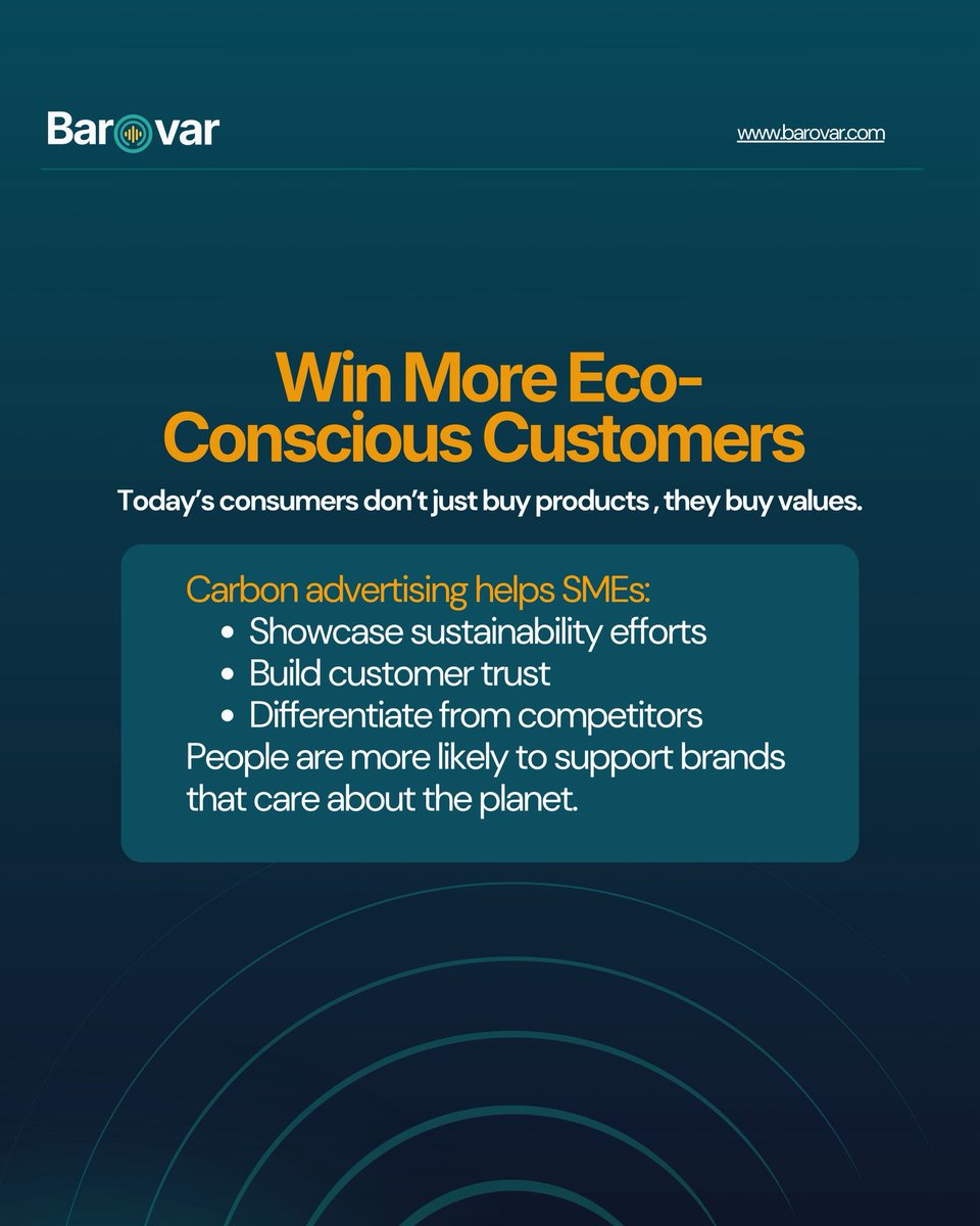 barovarhq's tweet photo. With Barovar, tons of carbon polluting the ecosystem through advertising can be reduced and with global awareness in eco-friendly approaches, adopting Barovar is a win for every SMEs business owners

Learn more⤵️
🔗https://t.co/yi9xNx9Sxz

#aiinnovation #greenhouse #startup #ai https://t.co/n1YvUOYczt
